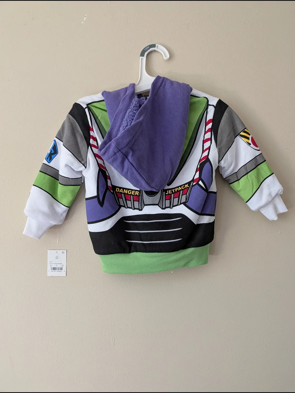 Buzz Lightyear Green & White Kids Sherpa Zip Up Jacket